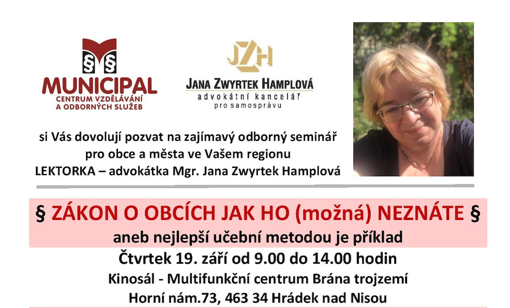 § ZÁKON O OBCÍCH JAK HO (možná) NEZNÁTE § aneb nejlepší učební metodou je příklad