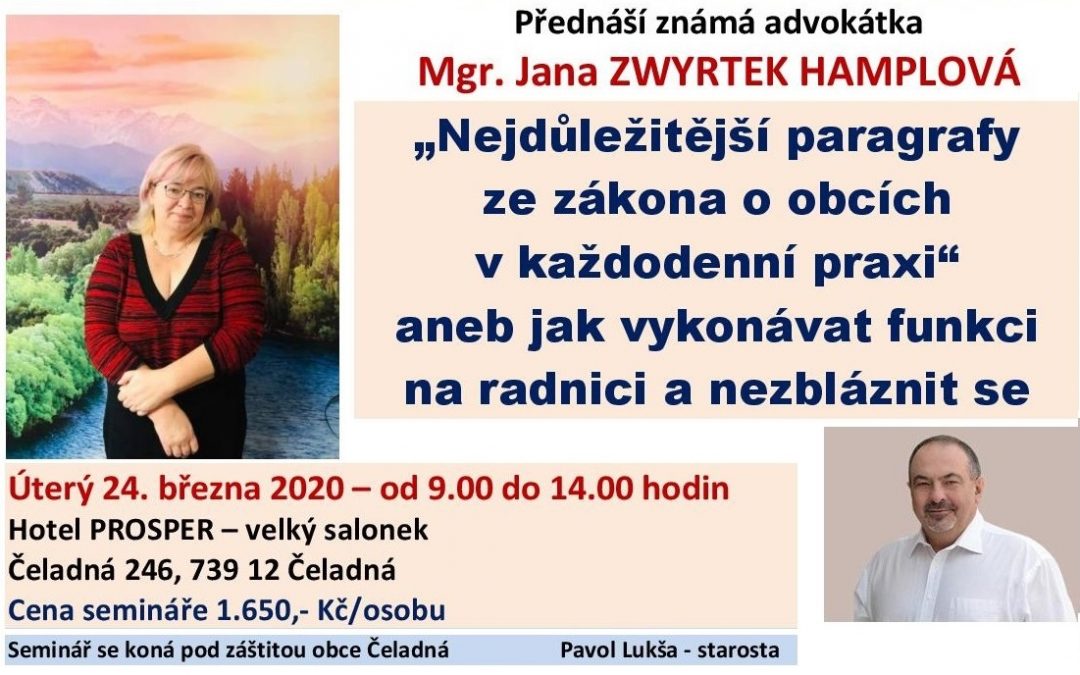 „Nejdůležitější paragrafy ze zákona o obcích v každodenní praxi“ aneb jak vykonávat funkci na radnici a nezbláznit se